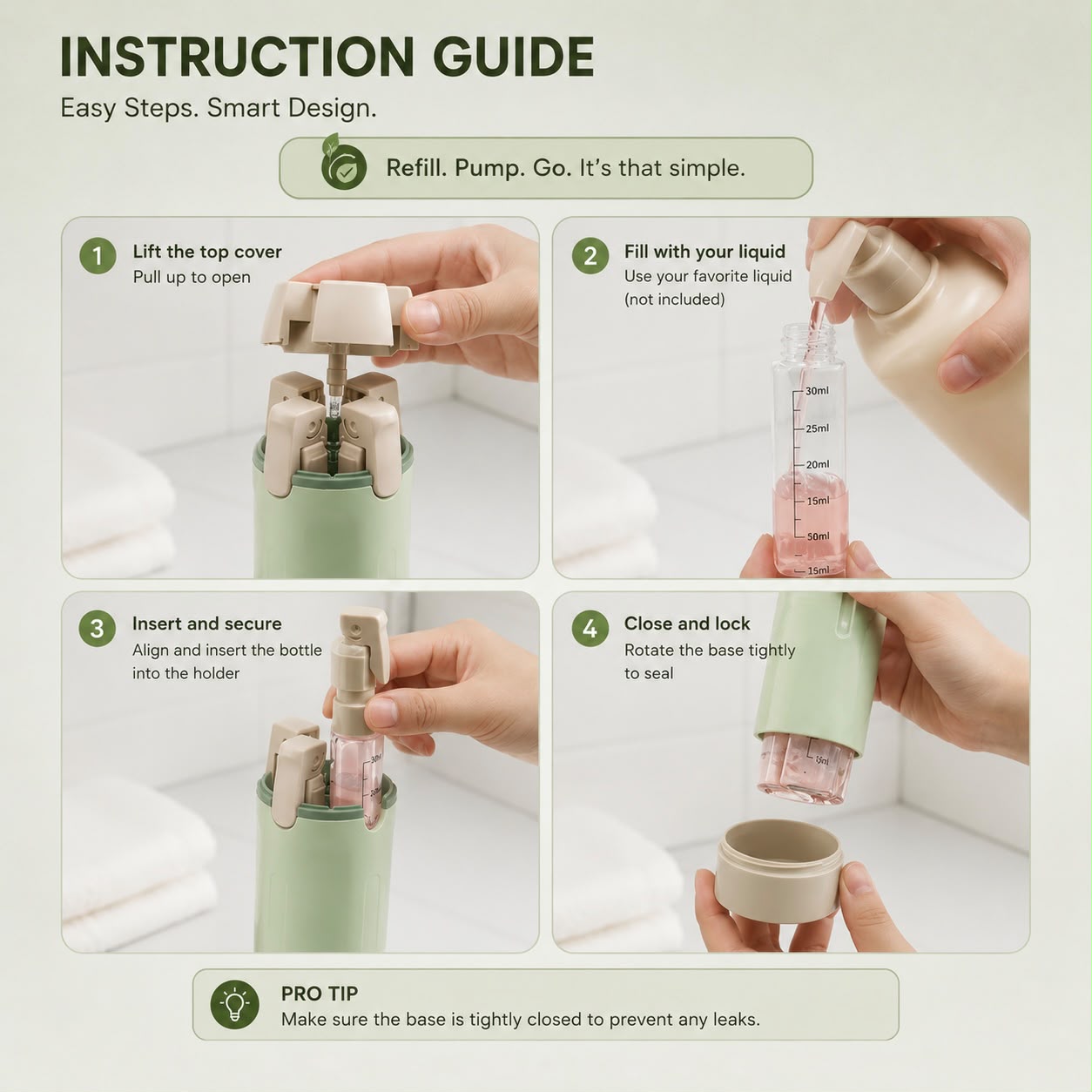 Fillo™  4-in-1 Travel Dispenser
